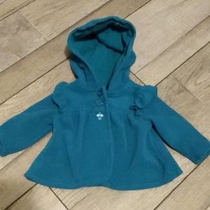 Infant girls teal fleece coat